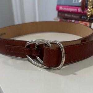 Brighton Brown Leather Belt with Silver Buckle